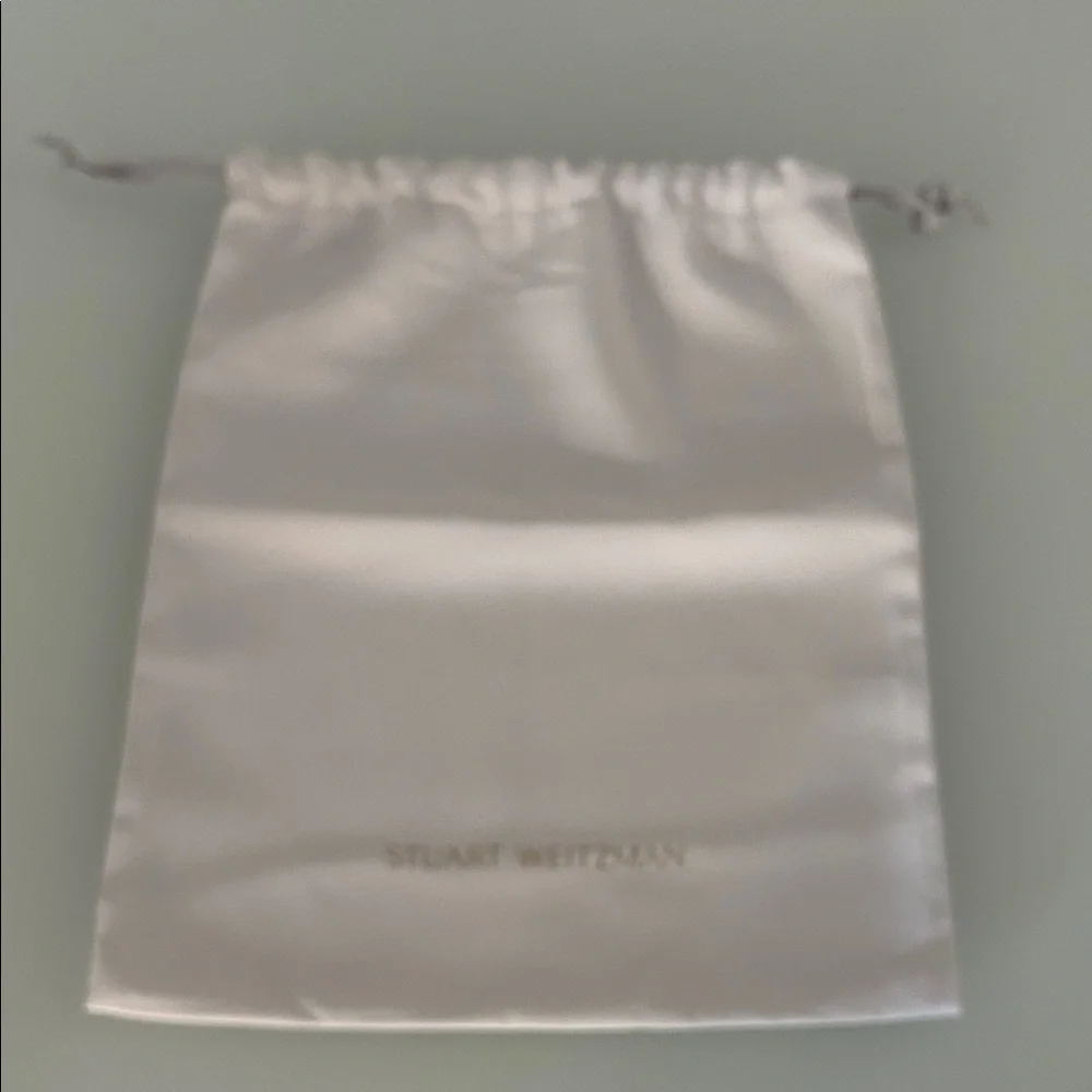 Stuart Weitzman Satin Dust Bag in White - 14x10